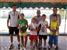 Los ganadores con sus trofeos