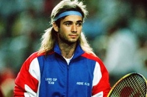 Andre Agassi con peluca